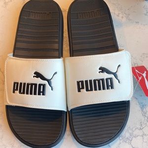 PUMA Mens slides sandals white New with Tags sz 12